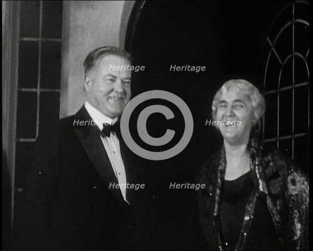 President Herbert Hoover and Lou Henry Hoover, First Lady of the United States of America..., 1932. Creator: British Pathe Ltd.