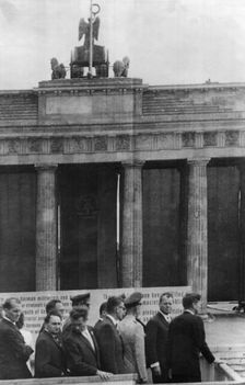 President John F. Kennedy and Willy Brandt by the Brandenburg Gate, Berlin, Germany, 1963