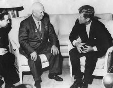 President John F. Kennedy and Nikita Khrushchev at the US Embassy, Vienna, Austria, 1961