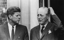 President John F. Kennedy with Harold Macmillan, Birch Grove, West Sussex, 1963. Creator: Unknown