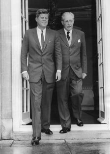 President John F. Kennedy with Harold Macmillan, Birch Grove, West Sussex, 1963. Creator: Unknown