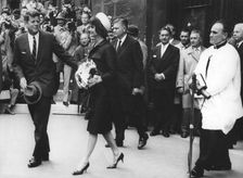 President John F. Kennedy with his wife Jackie, c1960s. Creators: Unknown, Jackie Kennedy