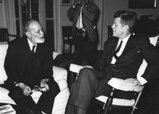 President John F. Kennedy with Muhammad Zafrulla Khan at the White House, 1962