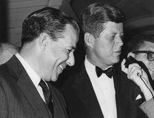 President John F Kennedy with President João Goulart of Brazil, Villa Taverna, Rome, 1963