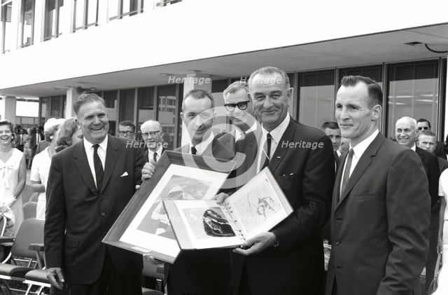 President Johnson Congratulates Astronauts, 1965. Creator: NASA.
