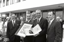 President Johnson Congratulates Astronauts, 1965. Creator: NASA