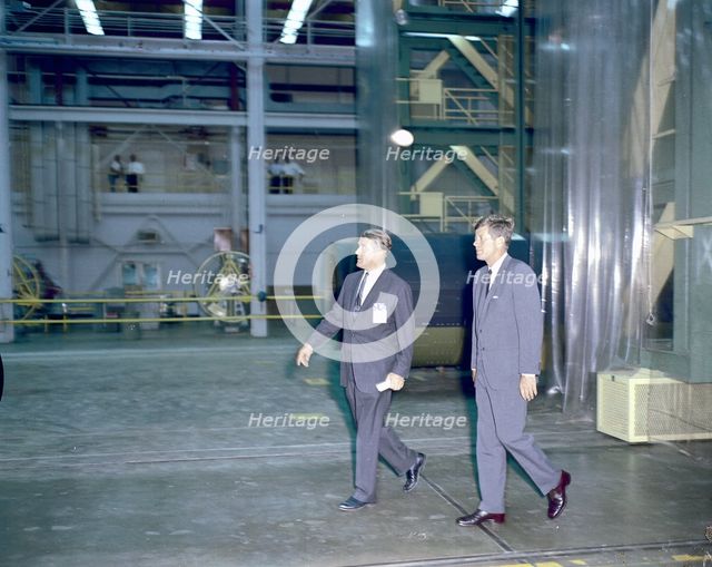 President Kennedy Tours Marshall with von Braun, September 11, 1962.  Creator: NASA.