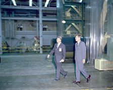 President Kennedy Tours Marshall with von Braun, September 11, 1962. Creator: NASA