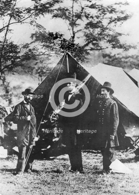 President Lincoln and General George McClellan, c1861-1862. Creator: Unknown.