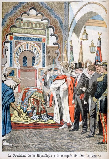 President Loubet visiting the Mosque of Sidi Bou Medine, Tlemcen, Algeria, 1903. Artist: Unknown