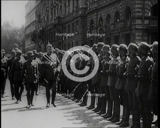 President Paul von Hindenburg of Germany Inspecting Soldiers, 1926. Creator: British Pathe Ltd.