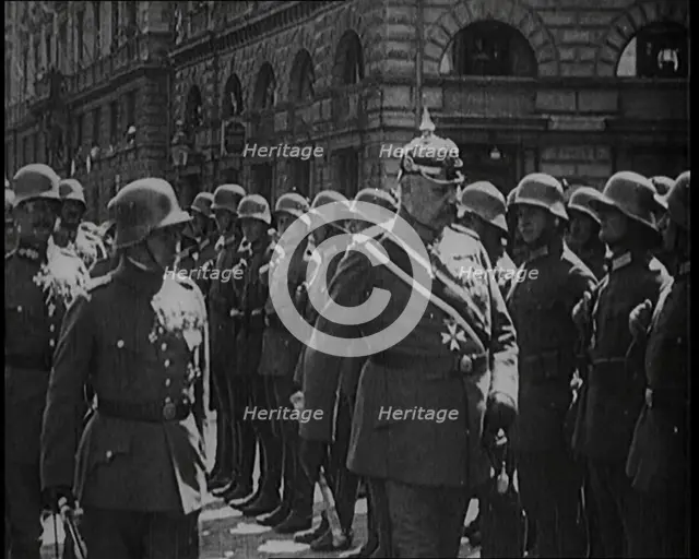 President Paul von Hindenburg of Germany Inspecting Soldiers, 1926. Creator: British Pathe Ltd.