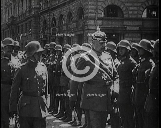 President Paul von Hindenburg of Germany Inspecting Soldiers, 1926. Creator: British Pathe Ltd.