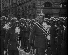 President Paul von Hindenburg of Germany Inspecting Soldiers, 1926. Creator: British Pathe Ltd
