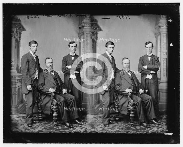 President Rutherford B. Hayes and two sons, between 1865 and 1880. Creator: Unknown.