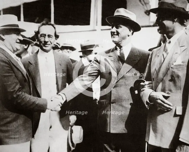 President Roosevelt, returning to Miami, Florida, USA, after a fishing trip, 13 April, 1934. Creator: Unknown.