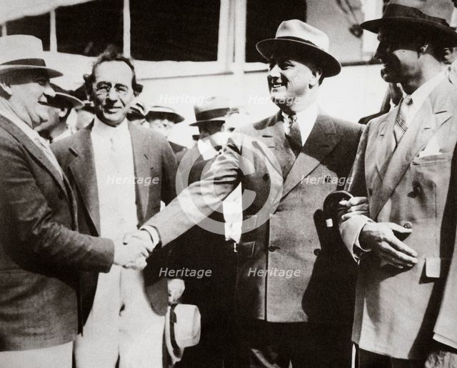President Roosevelt, returning to Miami, Florida, USA, after a fishing trip, 13 April, 1934. Creator: Unknown.