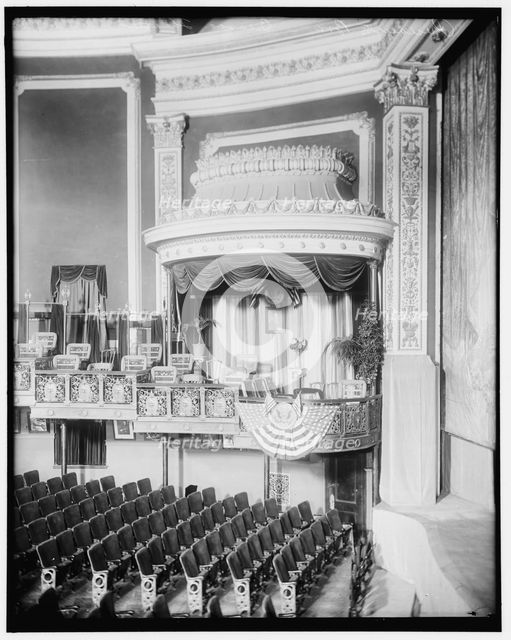 President's Box, Belasco Theater, between 1910 and 1920. Creator: Harris & Ewing.