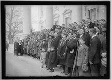 President Taft and group on White House steps, between 1910 and 1917. Creator: Harris & Ewing