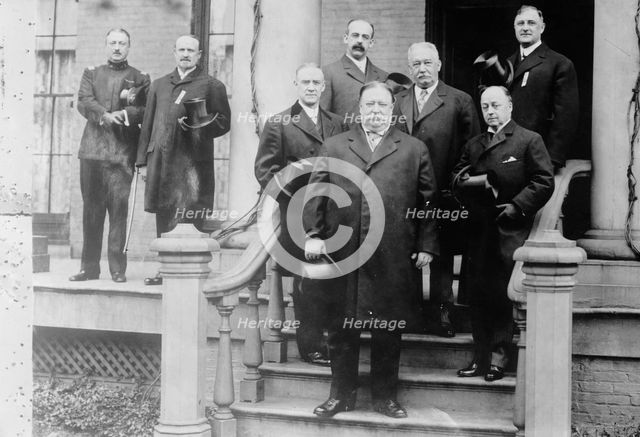 President Taft, Sec'y Knox at home of Ansley Wilcox, Buffalo, 1910. Creator: Bain News Service.