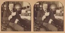 President Theodore Roosevelt at his desk in the White House, Washington, D.C., U.S.A., 1903. Creator: RY Young