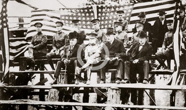 President Warren G Harding at a baseball park, Fort Benning, Georgia, USA, early 1920s. Artist: Unknown