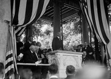 President Wilson Speaking, Memorial Day, Arlington National Cemetery, 1917. Creator: Harris & Ewing