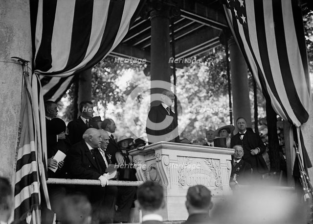 President Wilson Speaking, Memorial Day, Arlington National Cemetery, 1917. Creator: Harris & Ewing.