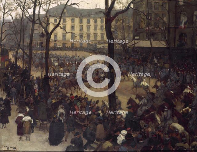 President Wilson's Escort, Place Saint-Augustin, 14–12–1918. Creator: Andre Devambez.