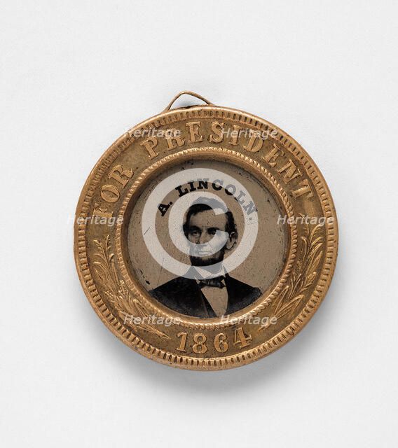Presidential Campaign Medal with Portraits of Abraham Lincoln [and Andrew Johnson], 1864. Creator: Unknown.