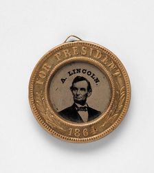 Presidential Campaign Medal with Portraits of Abraham Lincoln [and Andrew Johnson], 1864. Creator: Unknown