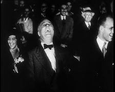 Presidential Candidate Franklin D Roosevelt Listening To the Actor Will Rogers Pledging..., 1932. Creator: British Pathe Ltd