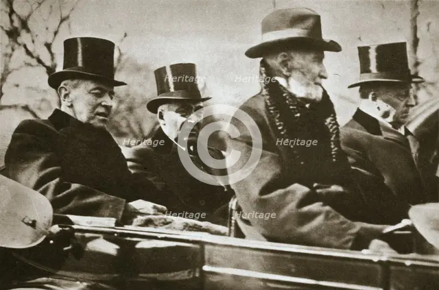 Presidents Wilson and Harding travelling to the Capitol, Washington DC, USA, 1921.  Creator: Unknown.