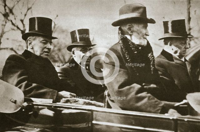 Presidents Wilson and Harding travelling to the Capitol, Washington DC, USA, 1921.  Creator: Unknown.