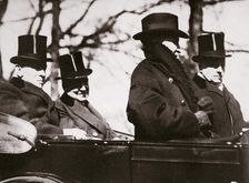 Presidents Wilson and Harding travelling to the Capitol, Washington DC, USA, 1921
