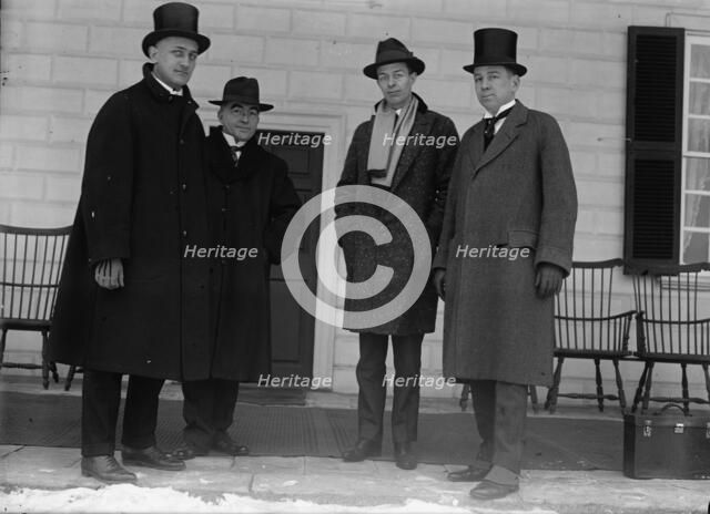 Press Correspondents at Mount Vernon - Serbian Missions, Phil Patchen at Right, 1917. Creator: Harris & Ewing.