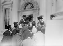 Press Correspondents with Lillian Wald And Jane Addams, 1916. Creator: Harris & Ewing