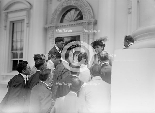 Press Correspondents with Lillian Wald And Jane Addams, 1916. Creator: Harris & Ewing.