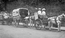 Press Carts delivering Votes for Women in central London, July 1911. Creator: Unknown