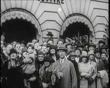 Press and Members of Public Watching Charles Lindbergh and Anne Morrow Lindbergh Waving..., 1920s. Creator: British Pathe Ltd