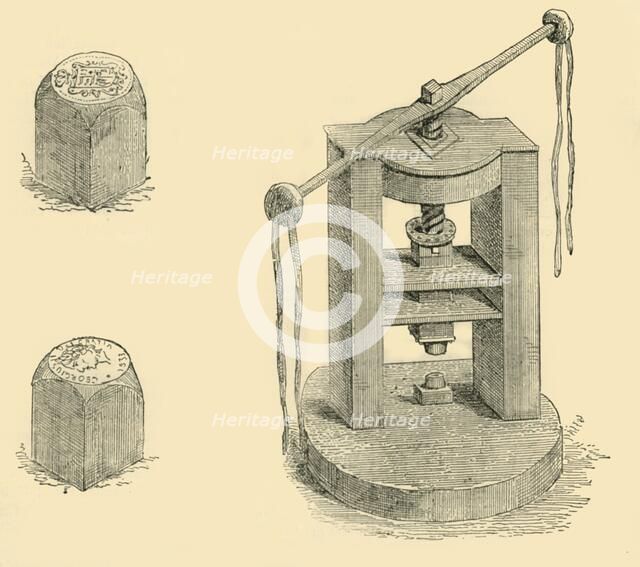 'Press and Dies Formerly Used in the Mint', (c1872). Creator: Unknown.