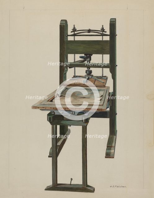 Press, c. 1937. Creator: William O. Fletcher.