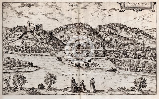 Pressburg (Bratislava). From: Civitates orbis terrarium), 1588. Artist: Braun, Georg (1541-1622)