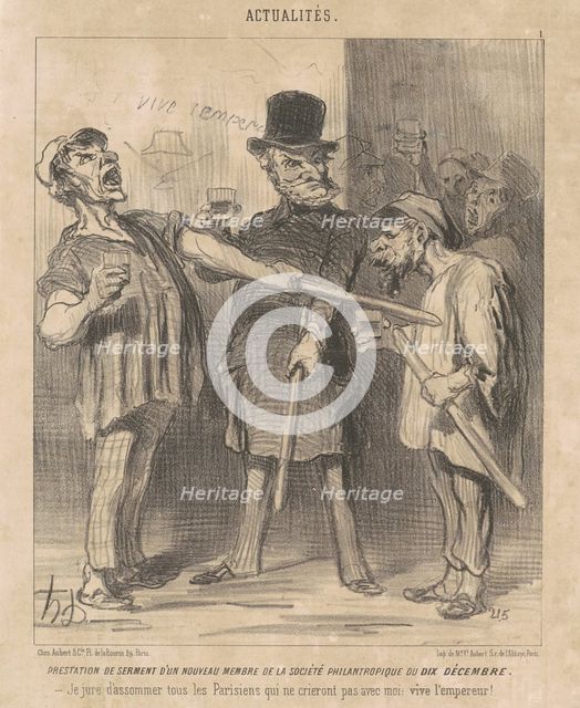 Prestation ... d'un ... membre ... du dix Décembre ..., 19th century. Creator: Honore Daumier.