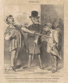 Prestation ... d'un ... membre ... du dix Décembre ..., 19th century. Creator: Honore Daumier