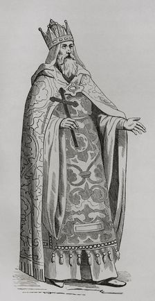 Prester John, legendary Christian ruler of the East, 1877. Creator: Unknown
