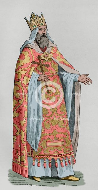 Prester John, legendary Christian ruler of the East, 1877.  Creator: Unknown.