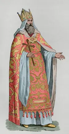 Prester John, legendary Christian ruler of the East, 1877. Creator: Unknown
