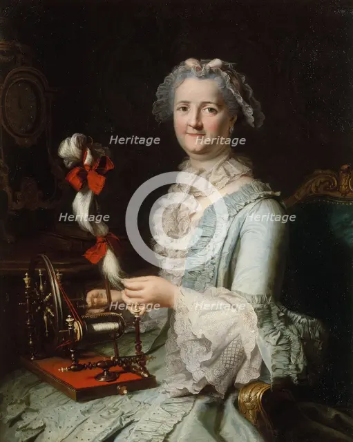 Presumed portrait of Françoise-Marie Pouget, second wife of Chardin, c1760. Creator: Jacques-Andre-Joseph Aved.