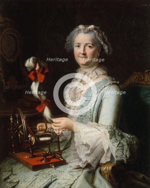Presumed portrait of Françoise-Marie Pouget, second wife of Chardin, c1760. Creator: Jacques-Andre-Joseph Aved.